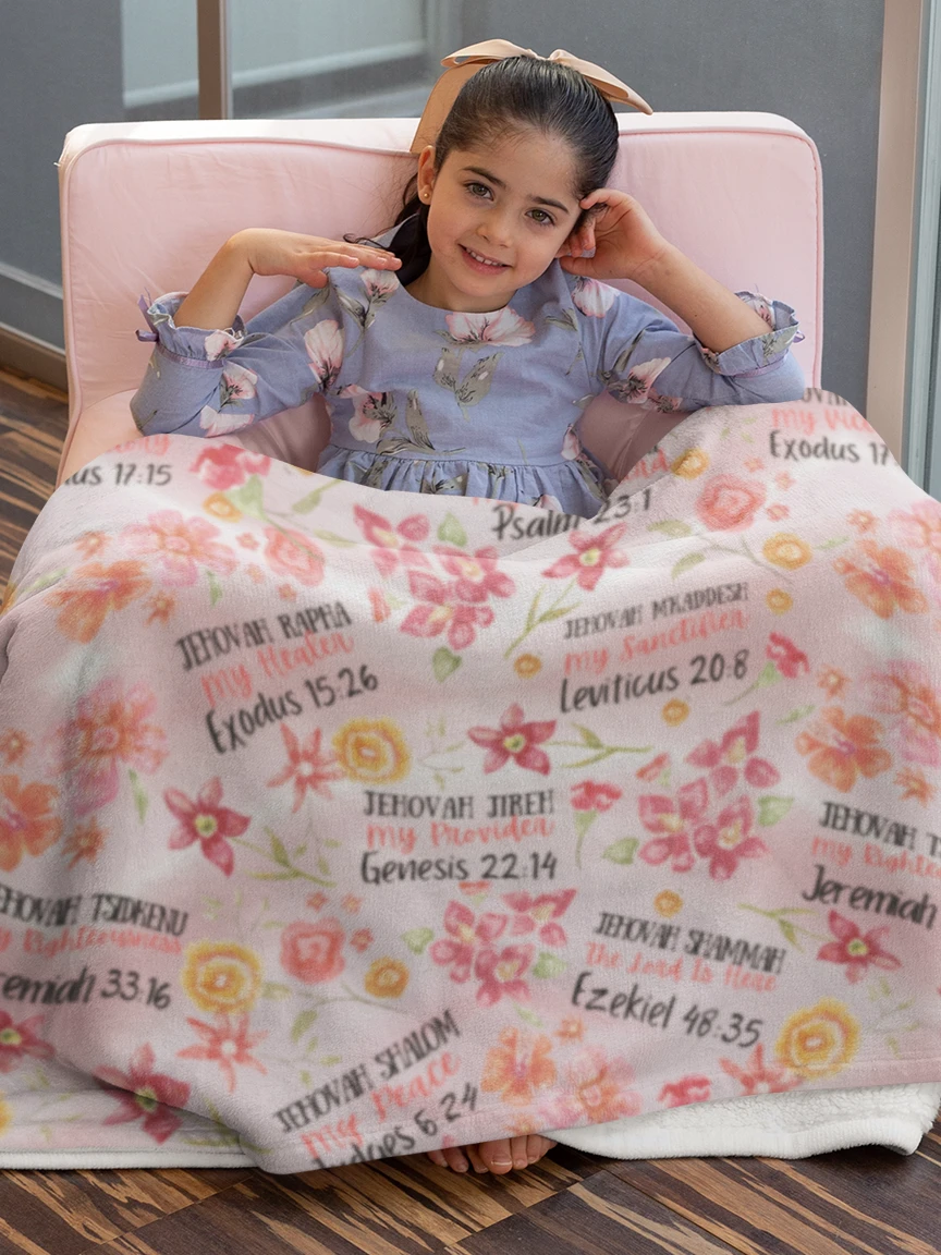 Pink Floral Names Of God Blanket product image (1)