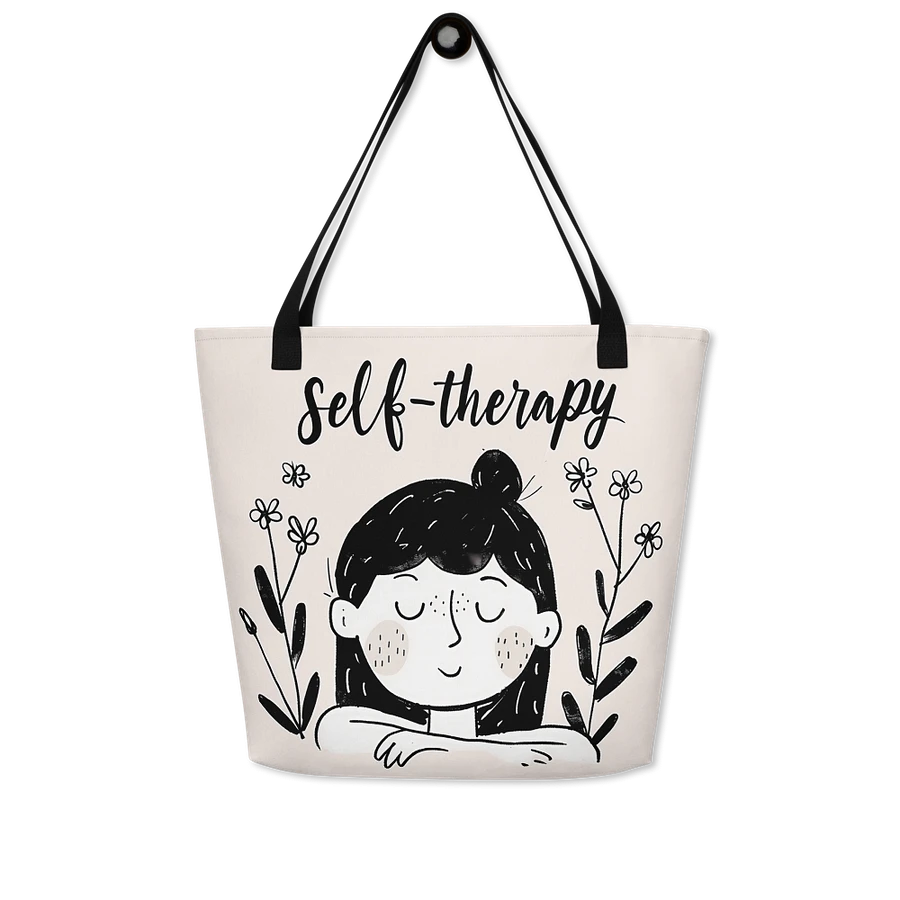 Tote Bag: Charming Minimalist Illustration Design for Women Practicing Self Therapy product image (7)