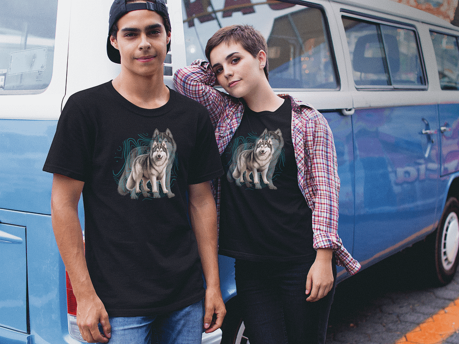 Dark Color Shadowed Alaskan Malamute Relaxed Fit T-shirt product image (33)