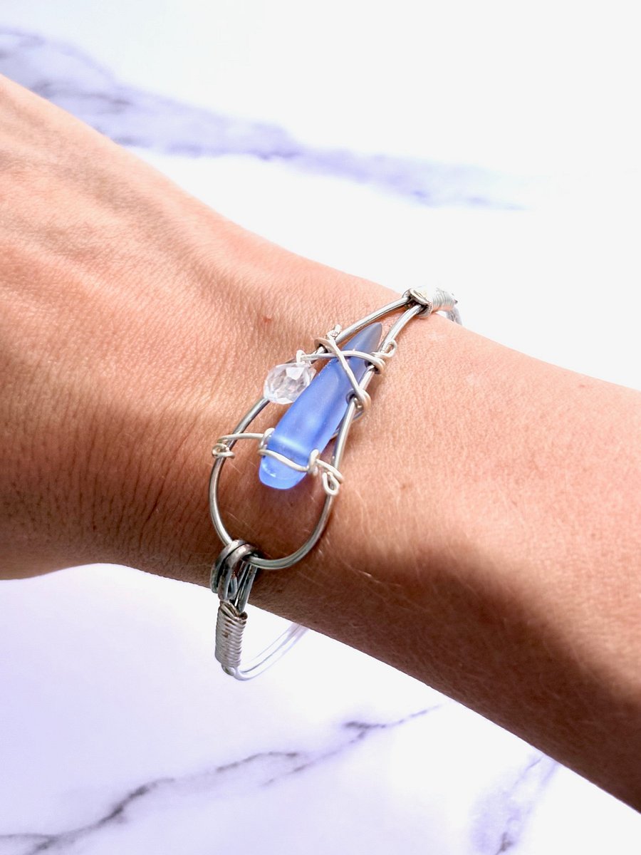Handmade 7.5" Wire Wrapped Bracelet | Coastal Charm Jewelry by Monique Faella Designs™ | MFD-00171 product image (7)