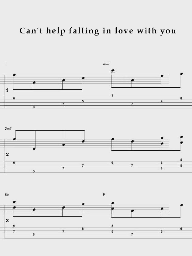 Can't help falling in love with you - Guitar sheet music product image (1)