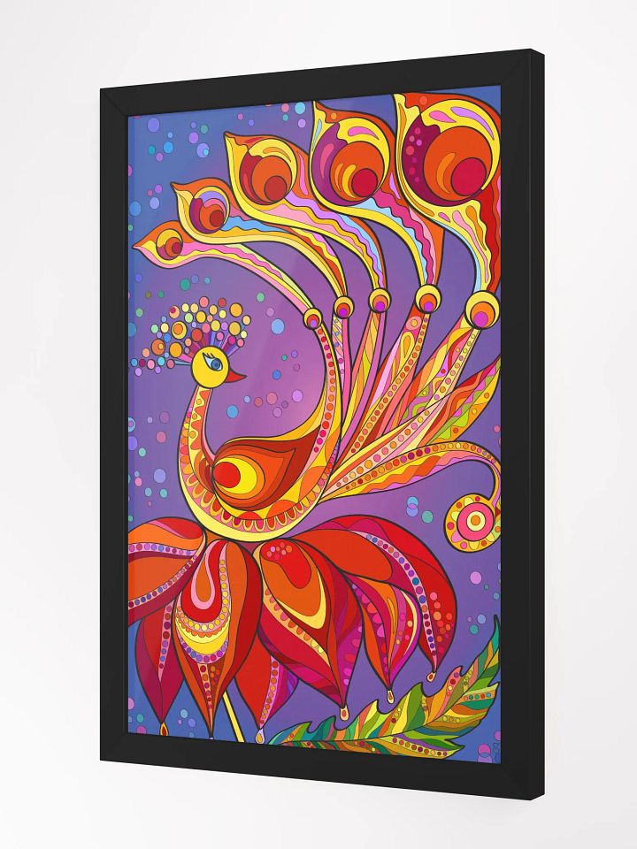 Vibrant Peacock Dreams Framed Poster - Happy Bird product image (7)