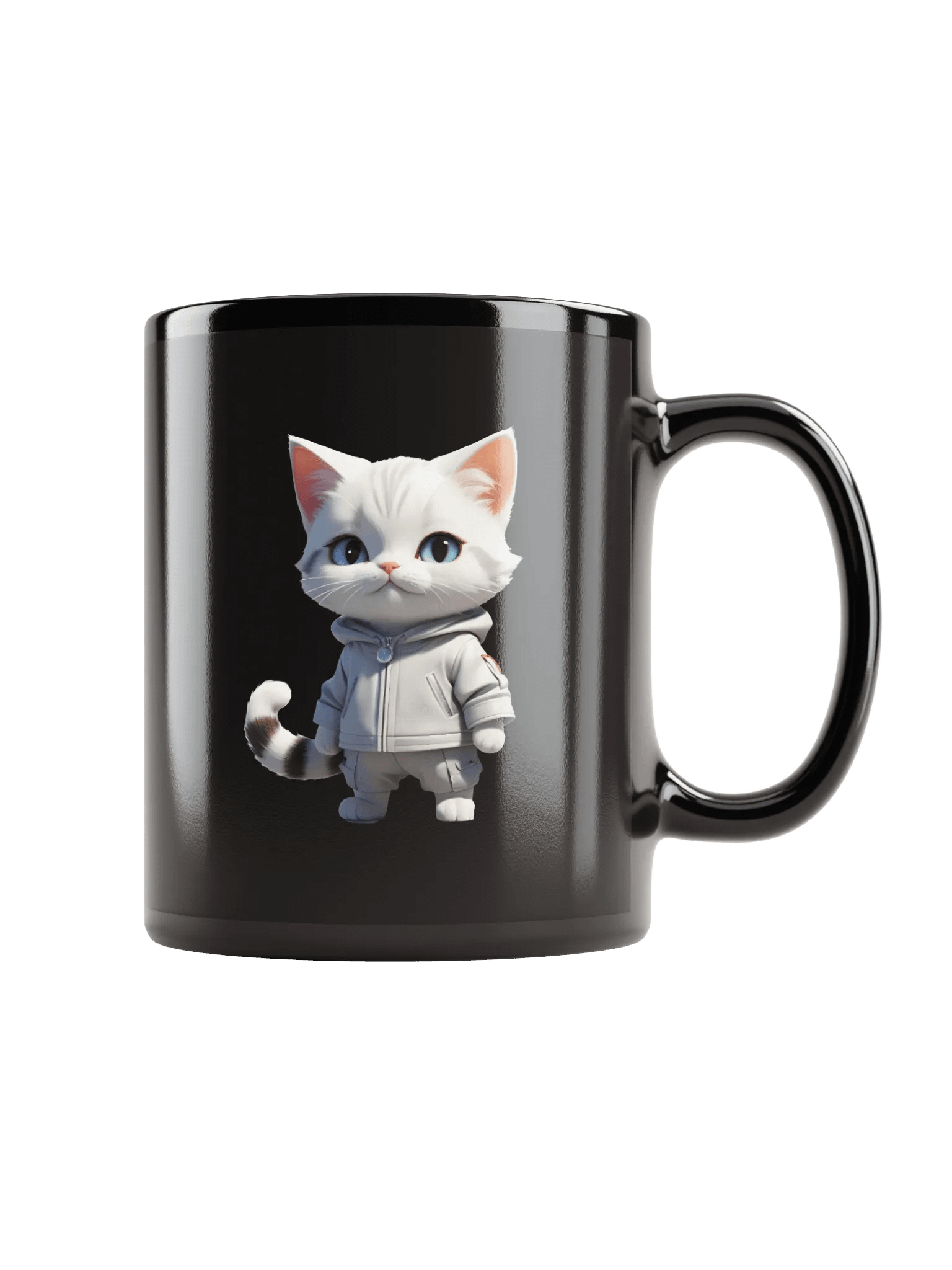 Cute Cartoon Kitty Black Mug product image (1)