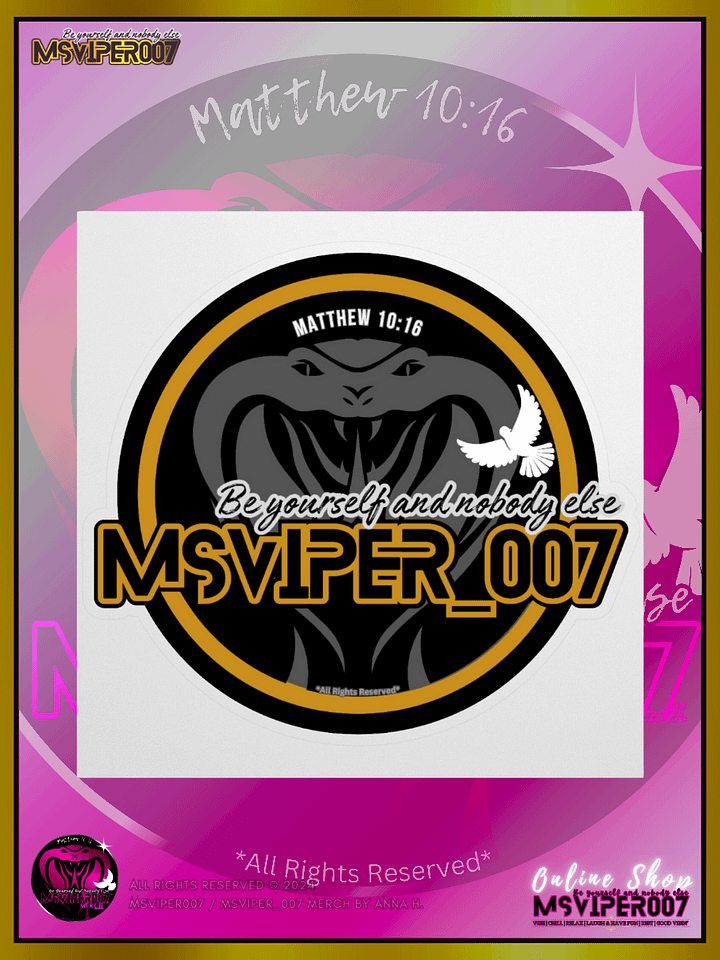 Sticker - "MsViper_007™ Brand Classic" [yllw-gld/blk emblem] Support&Sport Kiss cut Stickers By Anna H. product image (1)