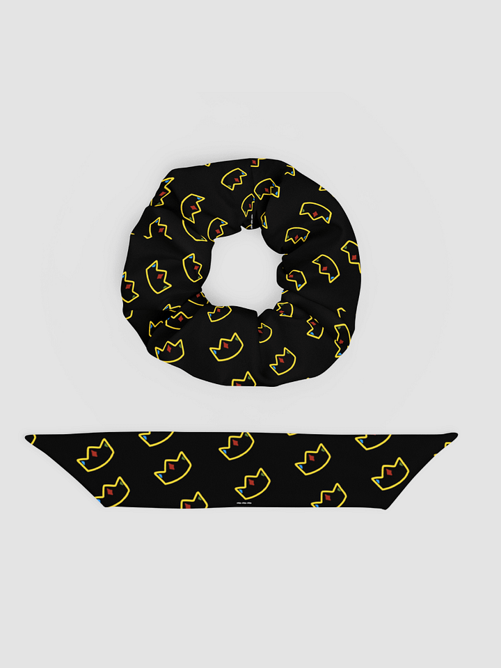 Black All-Over Crown Print Scrunchie product image (2)