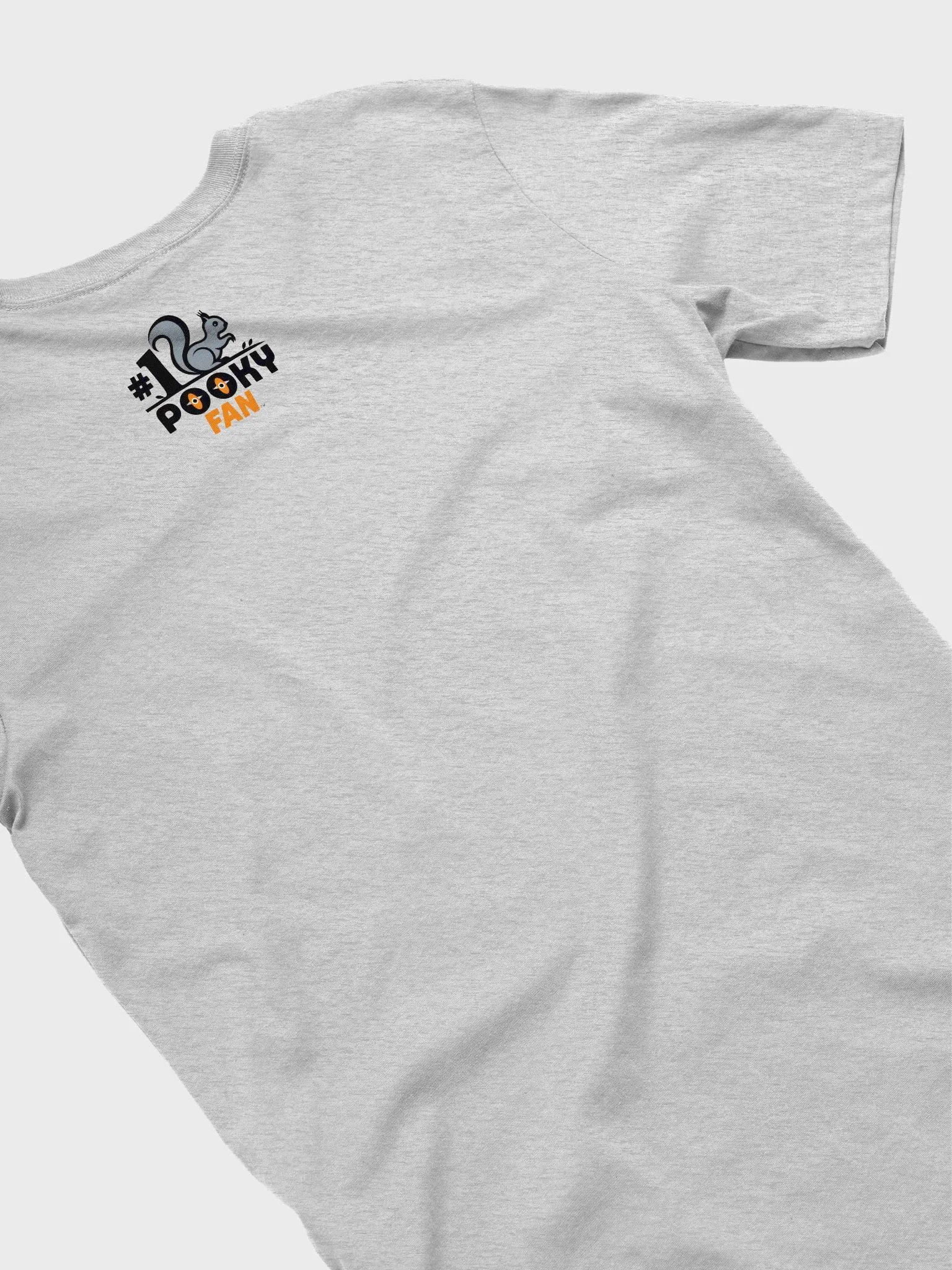 Super Soft and Flattering Tee: #1 pooky fan, orange, grey and black with simplistic squirrel on a branch product image (4)