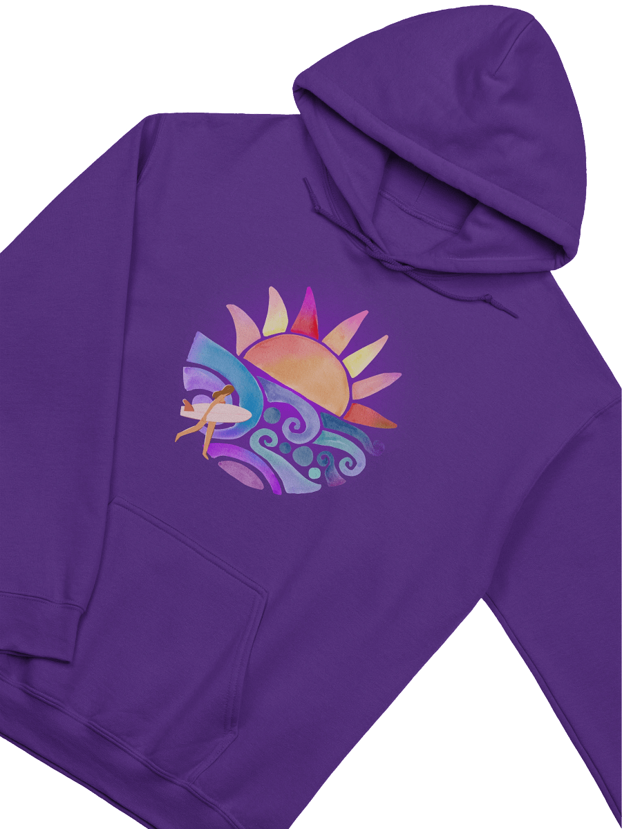 Sunset Surf Vibes Hoodie | Retro Watercolor Beach Aesthetic product image (27)