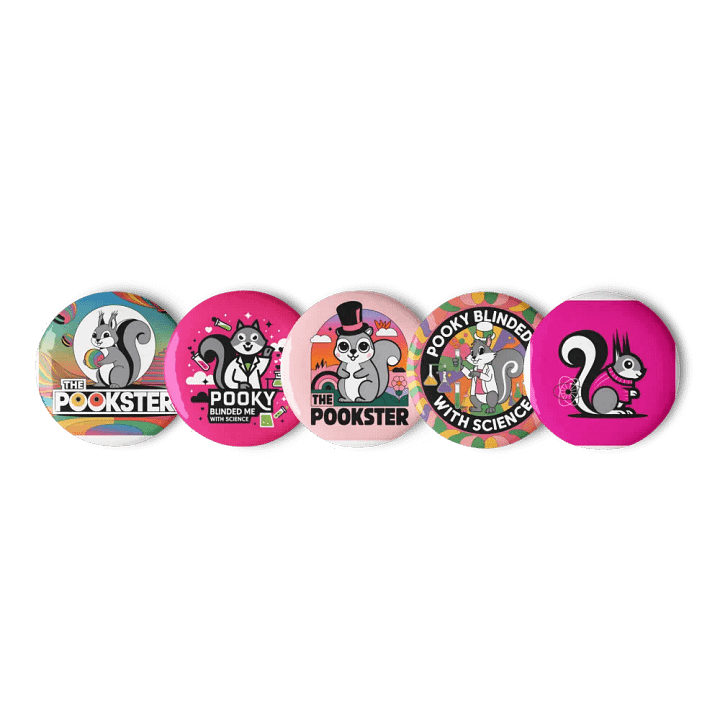 Original Pooky Artwork Buttons: Set of Five -G product image (1)