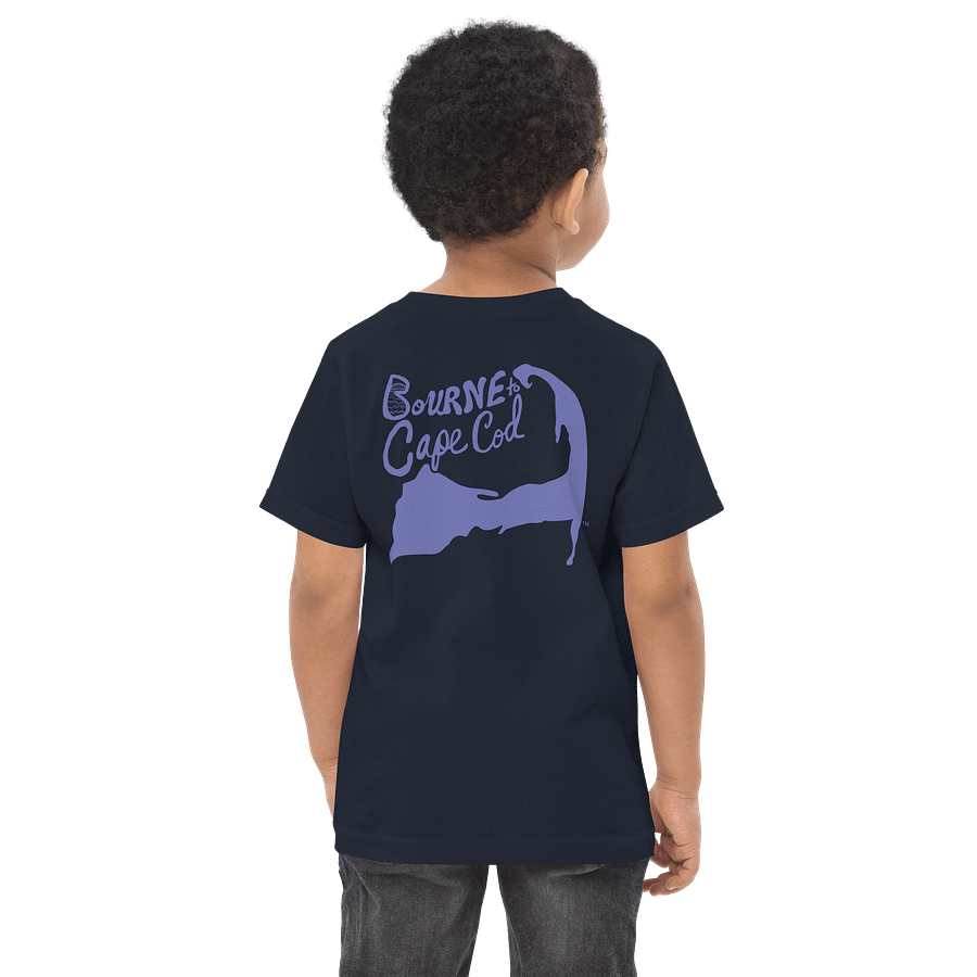 BRN.2C.C.™/BOURNE to Cape Cod™ | DTG Vintage Print | Toddler T-Shirt | Coastal Jersey Tee for Littles | Slate Blue Logos product image (6)