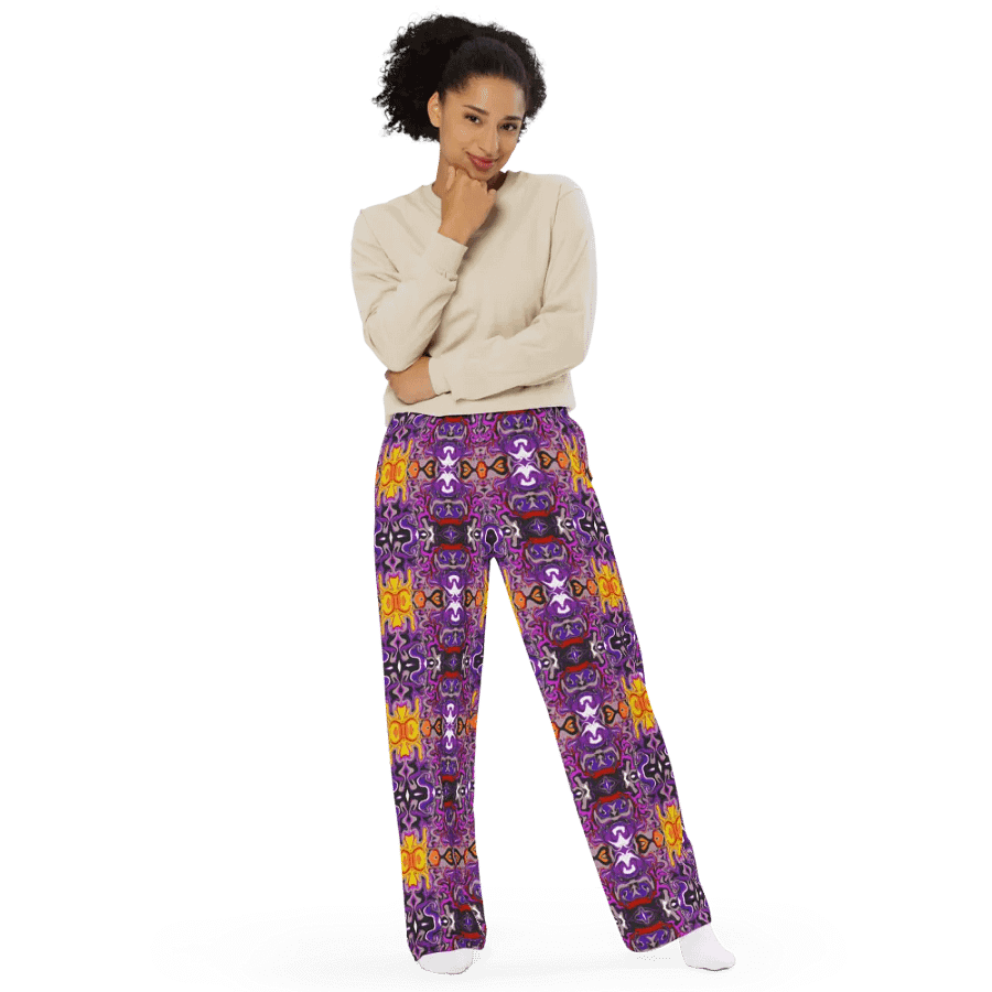 Purple Kaleidoscopic Dream Unisex Wide-Leg Pants product image (6)