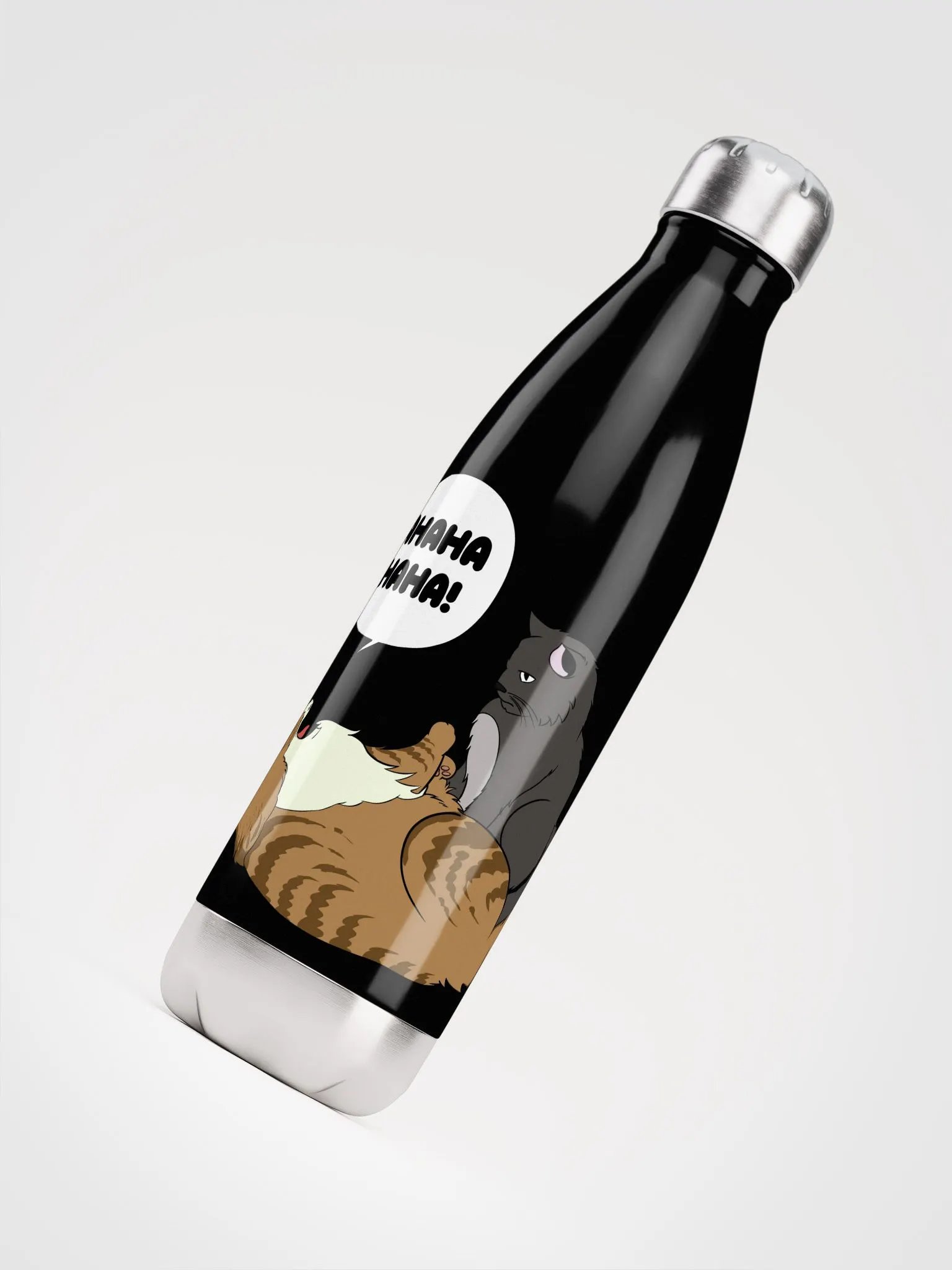 AHAHA Cat - Stainless Steel Water Bottle (17oz) product image (2)