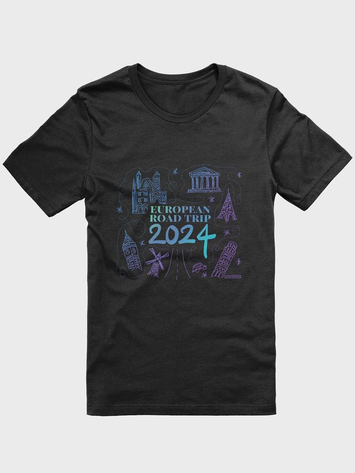 European Road Trip T-Shirt - Blue/Purple Text product image (2)