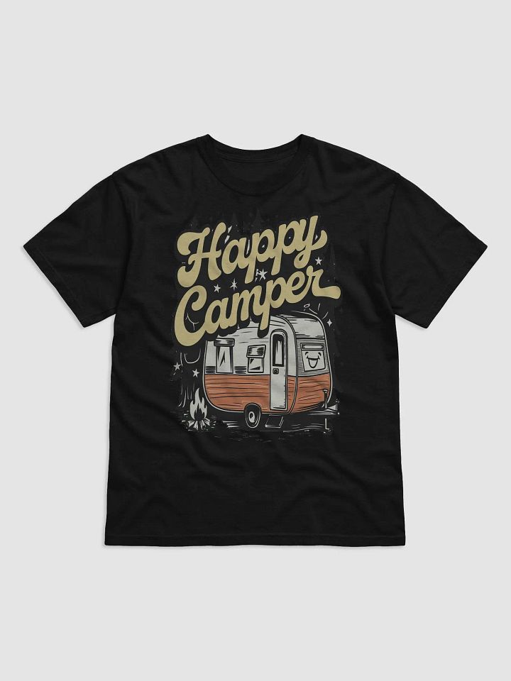 "Happy Camper" #Statement Heavyweight Black T-Shirt product image (1)