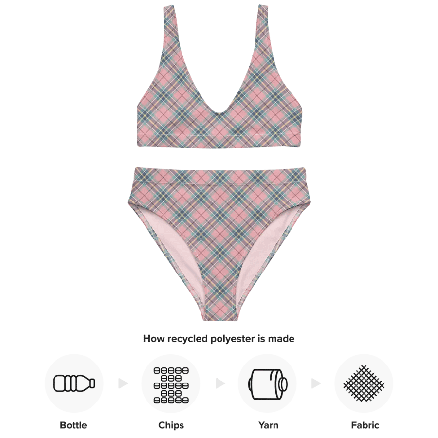 Pastel Pink, Mint Green, and Yellow Plaid Bikini product image (10)