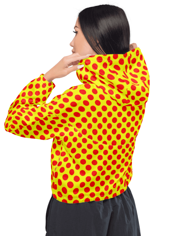 Red Polka Dots on Yellow Unisex Windbreaker product image (2)