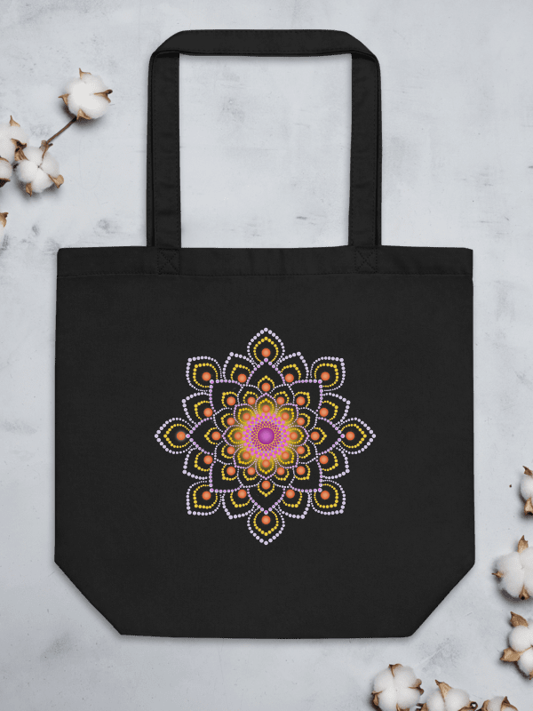 Simple Colorful Dot Mandala Eco-Friendly Organic Tote Bag product image (2)