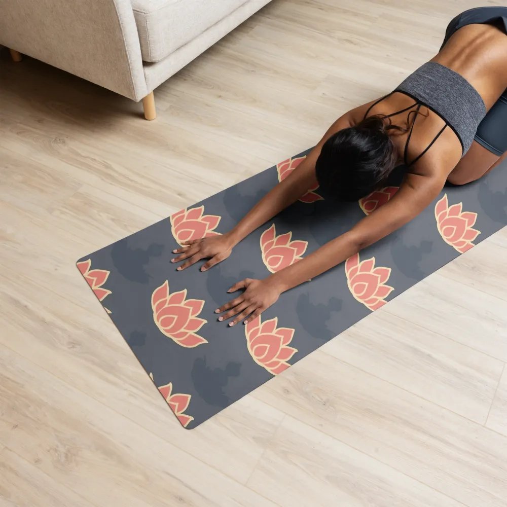 Lotus Pattern Navy Yoga Mat product image (12)
