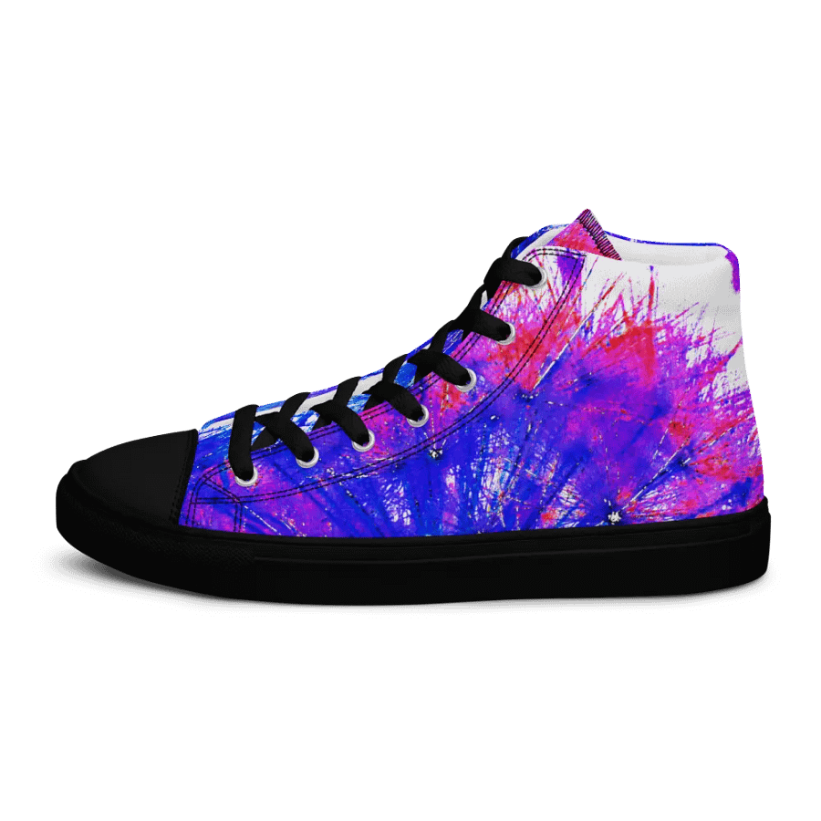 Abstract Bright Neon Dandelion Seeds Women's Canvas High Top Shoes product image (9)