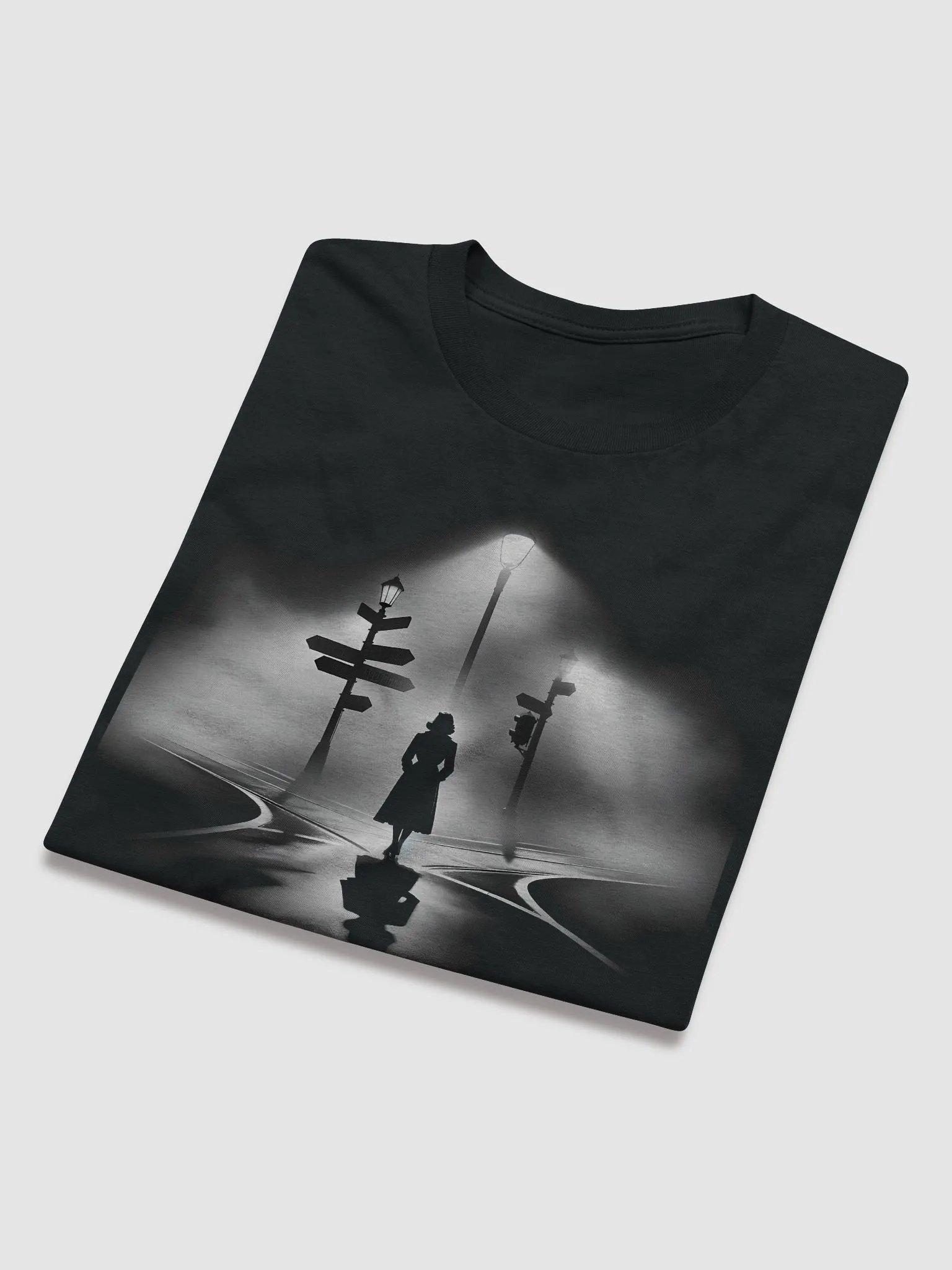 Crossroads of Fate: A Noir Intersection (Front Print Womens Tee) product image (5)