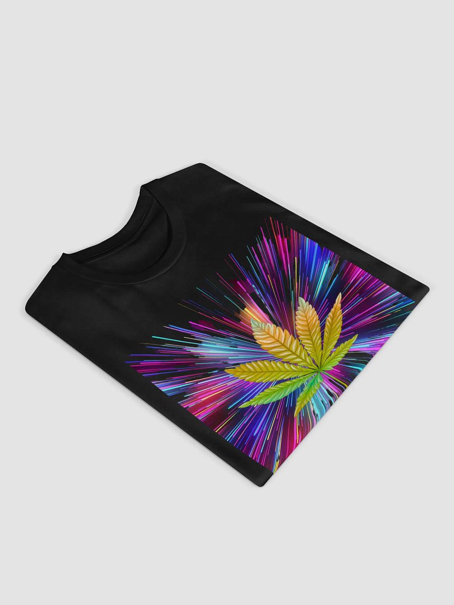 Vibrant Cannabis Leaf With Light Streaks Unisex T-Shirt product image (7)