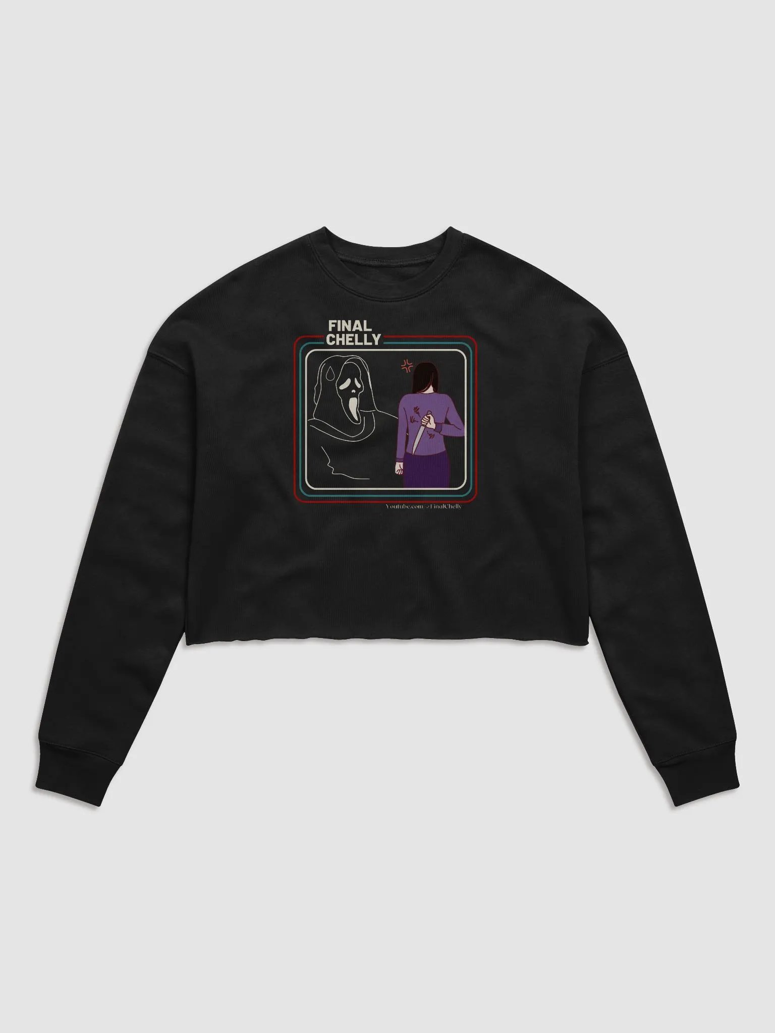 Big Mad Womens Fleece Crop Top Printed Sweatshirt product image (1)