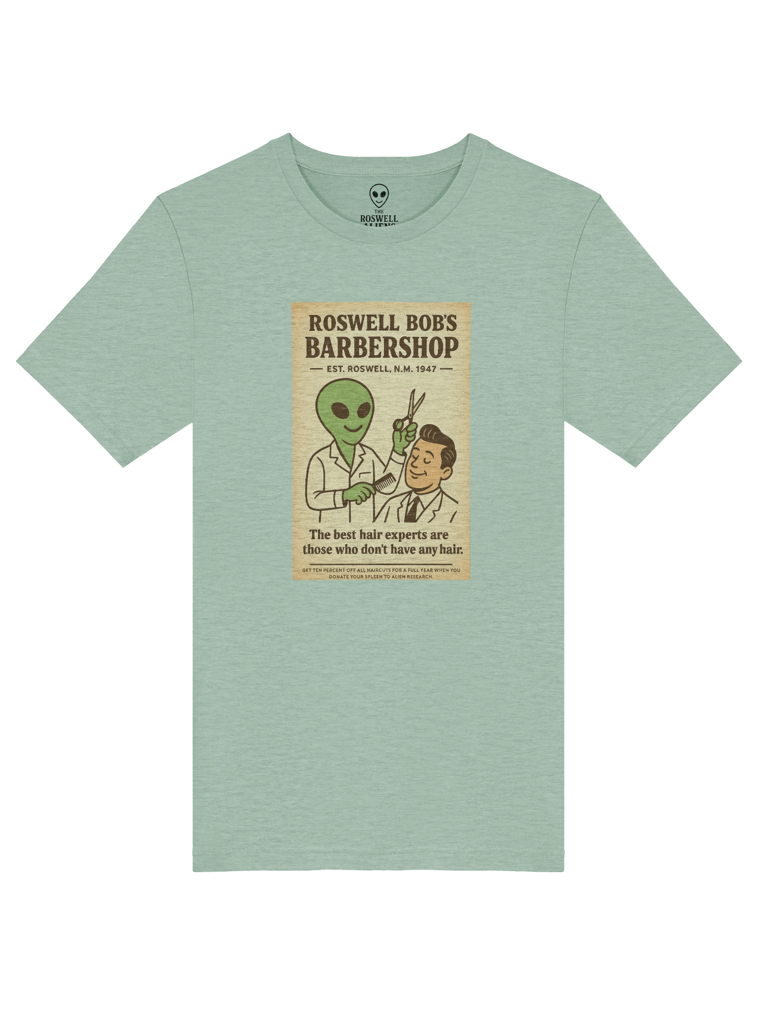 Barbershop Hairdresser Roswell Aliens 1950's Retro Poster Unisex T-Shirt product image (5)
