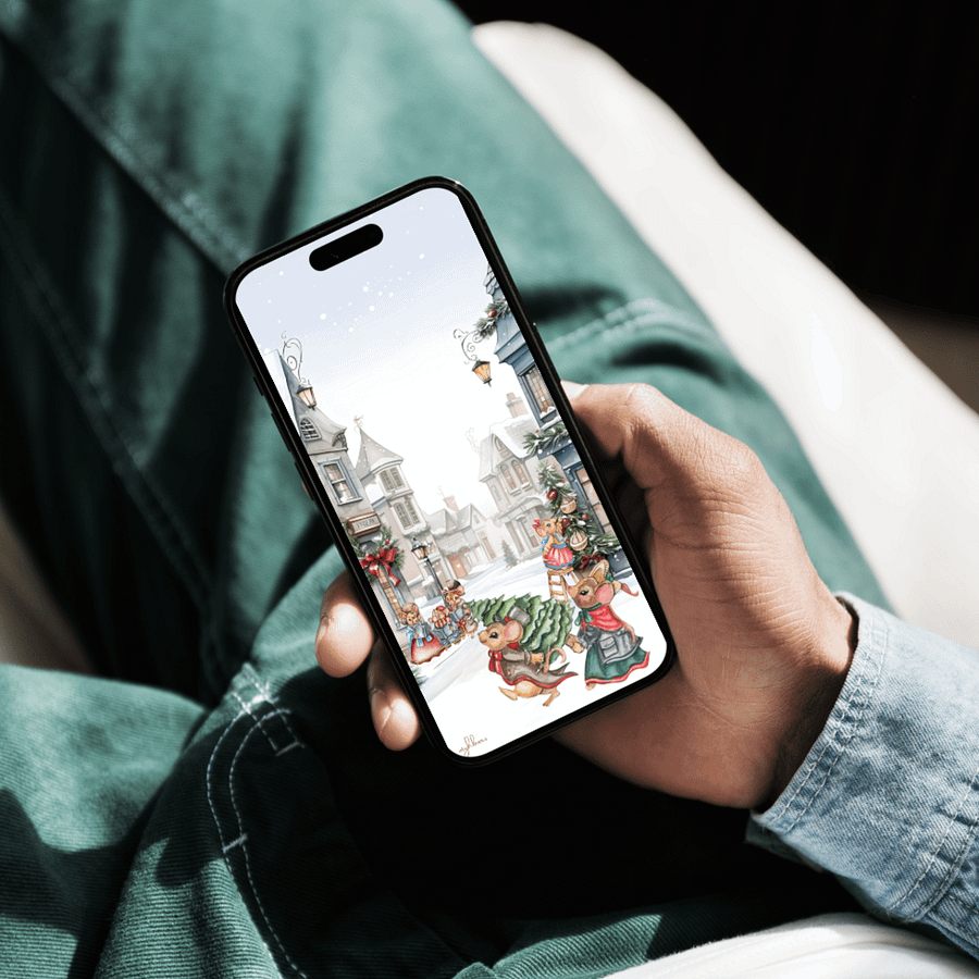 Prelude to Christmas Smartphone Digital Wallpaper | Festive Holiday Phone Background | Instant Download product image (4)