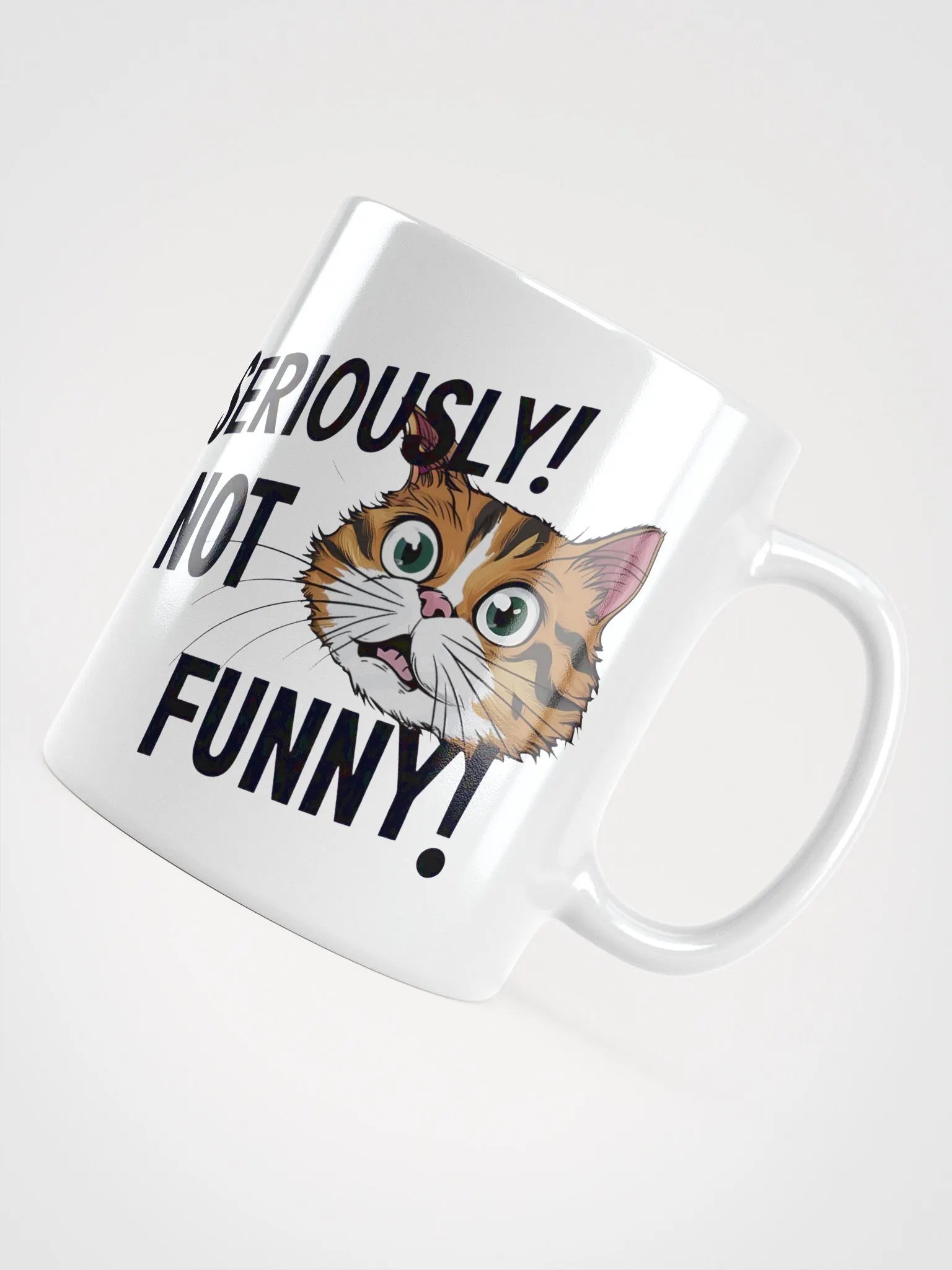 Seriously! Not Funny! - Indignant Cat Face Ceramic Mug - Funny Cat Lover Drinkware product image (4)