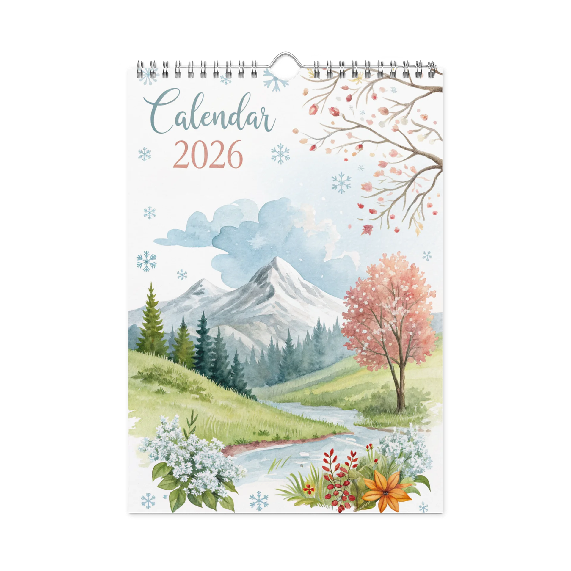 Watercolor Seasons Wall Calendar 2026 – A Year of Tranquil Beauty in Every Brushstroke product image (3)