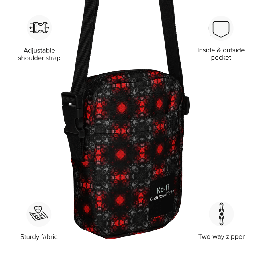 Goth Signature Patterned Crossbody Bag | Goth Royal Taffy | Ko-fi product image (12)
