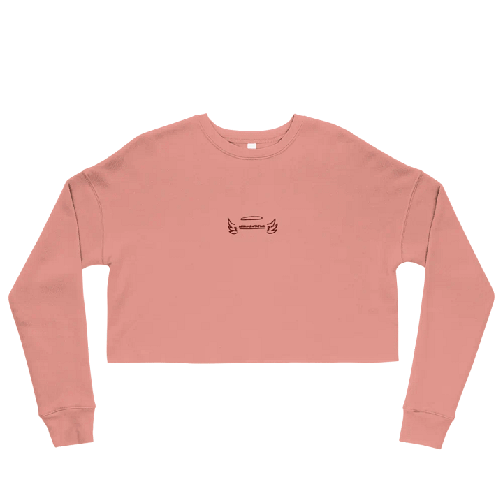 ANGELIC (maroon thread) embroidered fleece crop crew product image (2)