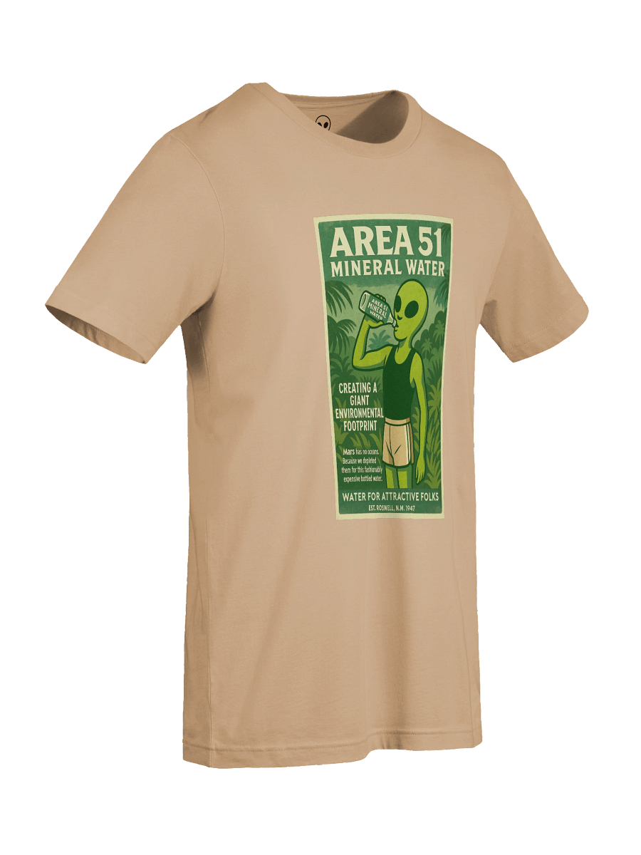 Area 51 Mineral Water Roswell Aliens 1950's Retro Poster Unisex T-Shirt product image (95)