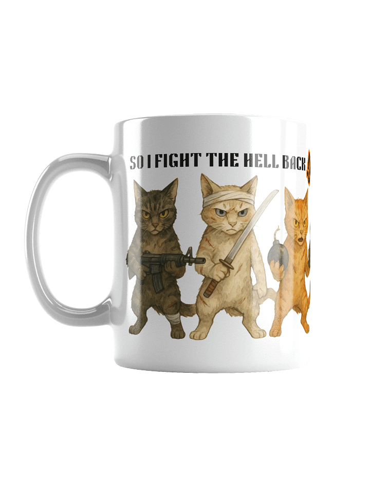 Life Hit Me Hard – Fight Back Cat Mug product image (1)