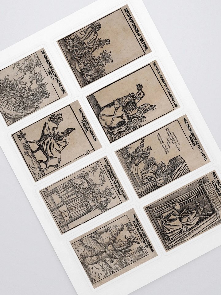 Cranach's Portrayal of the Pope Woodcuts Sticker Sheet product image (1)