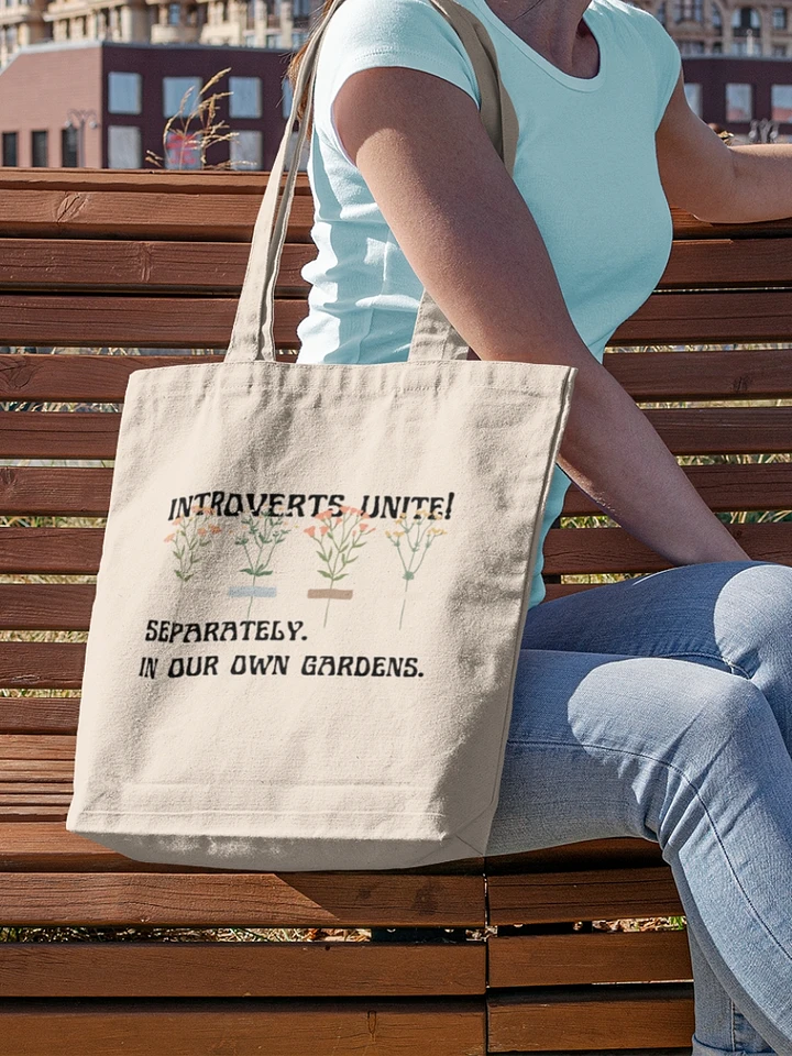 Hand-drawn sarcastic gardening introvert eco-friendly canvas tote bag - 