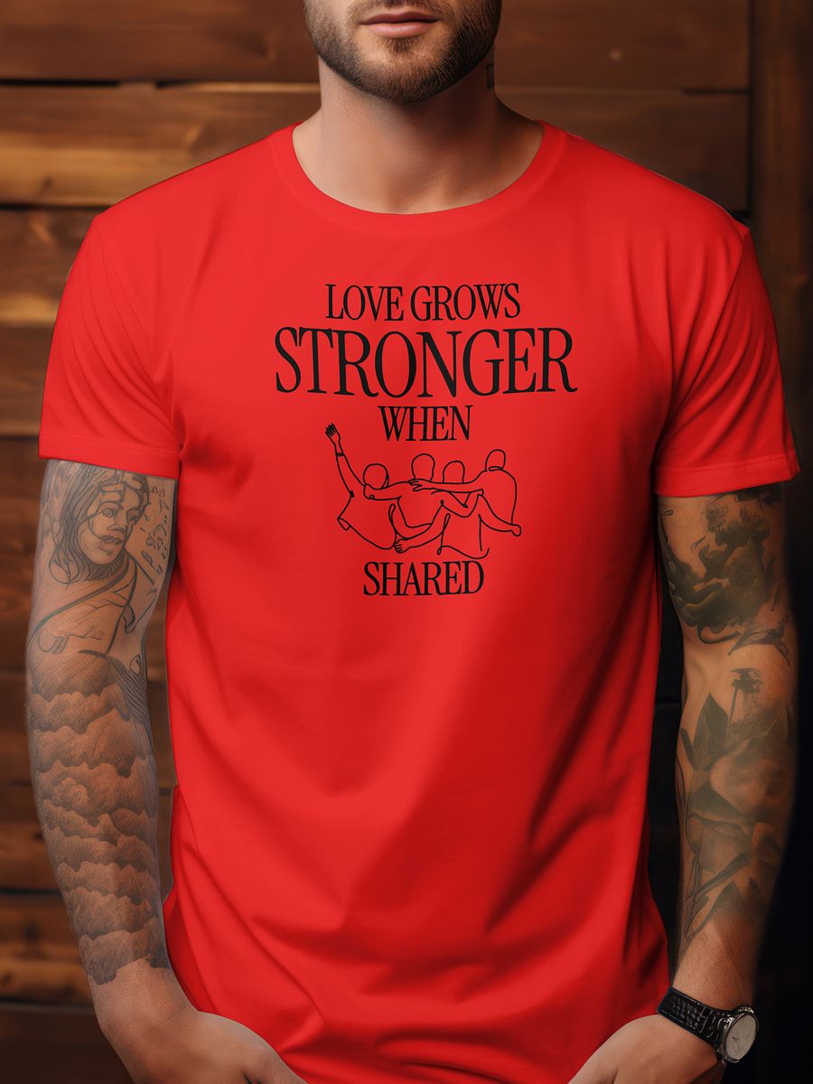 LOVE GROWS STRONGER WHEN SHARED T-SHIRT product image (5)
