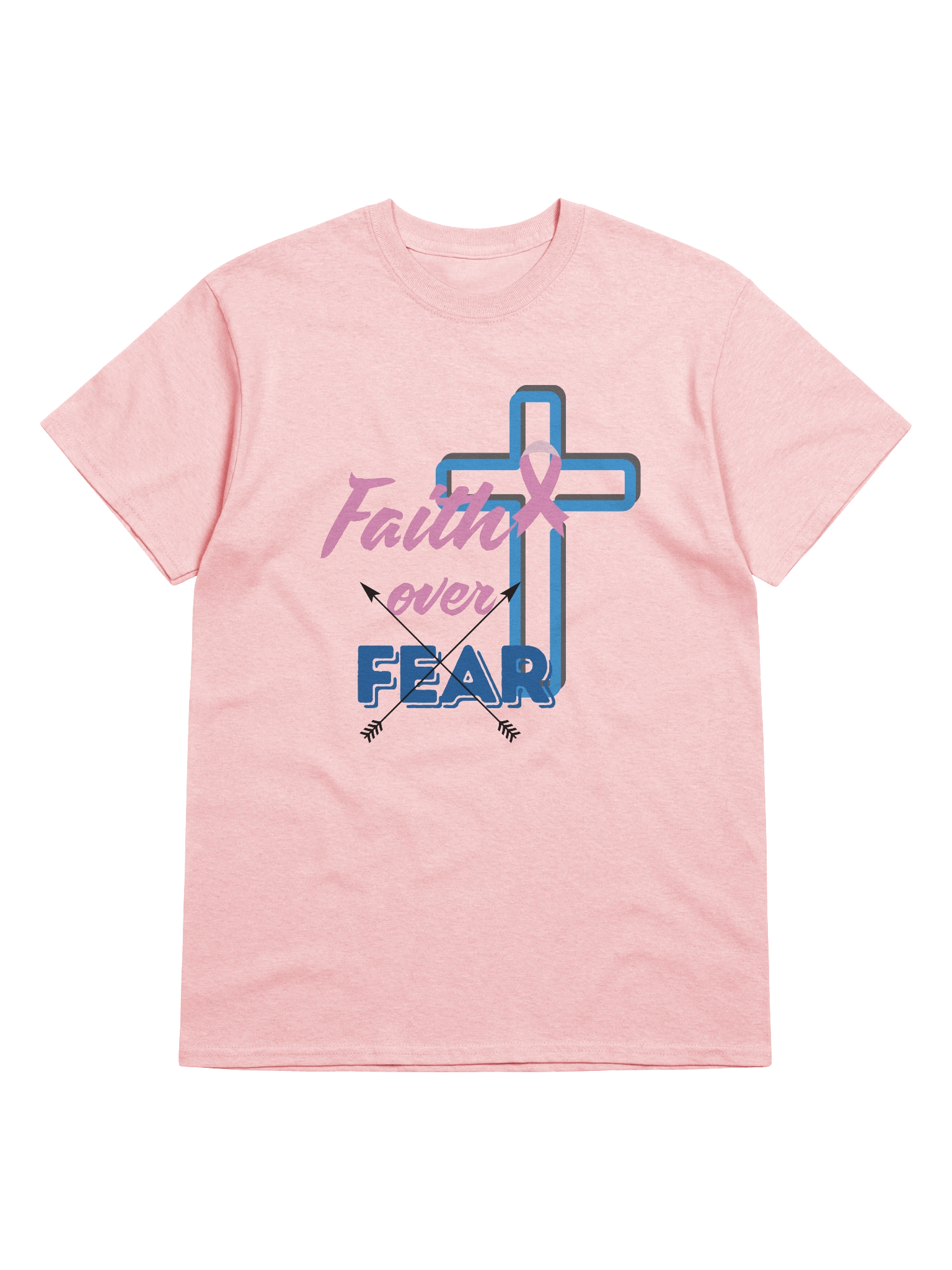 Faith Over Fear T-Shirt – | Breast Cancer Awareness product image (54)