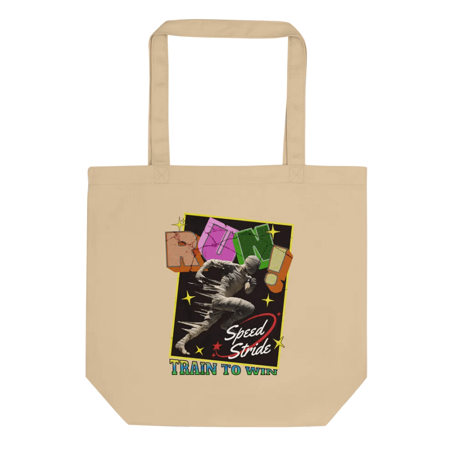 Train To Win Block Letters Run! Speed Stride Eco-Friendly Tote Bag product image (1)