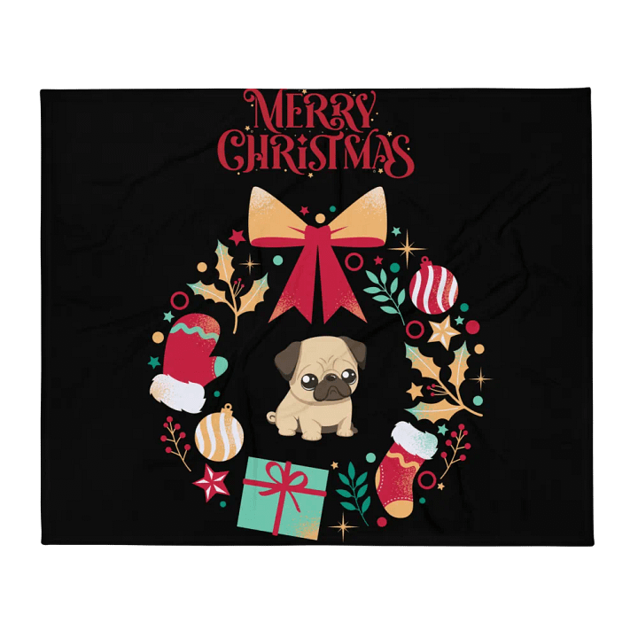 Merry Christmas Pug Throw Blanket product image (2)