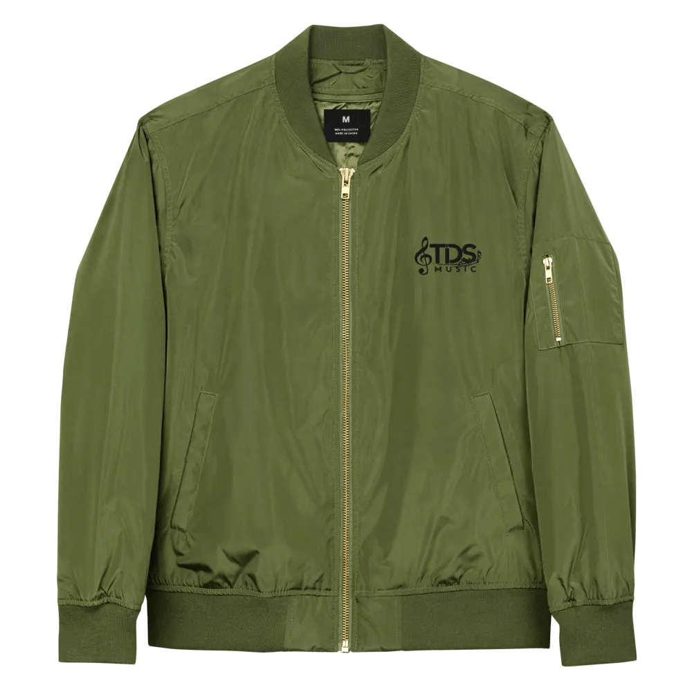 TDS Music Unisex Recycled Bomber Jacket - Black & Army Green, Sustainable Style product image (4)