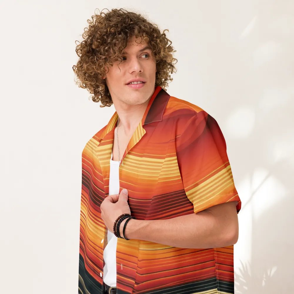 Men's Full-Print-8 Orange Hawaiian Shirt product image (8)