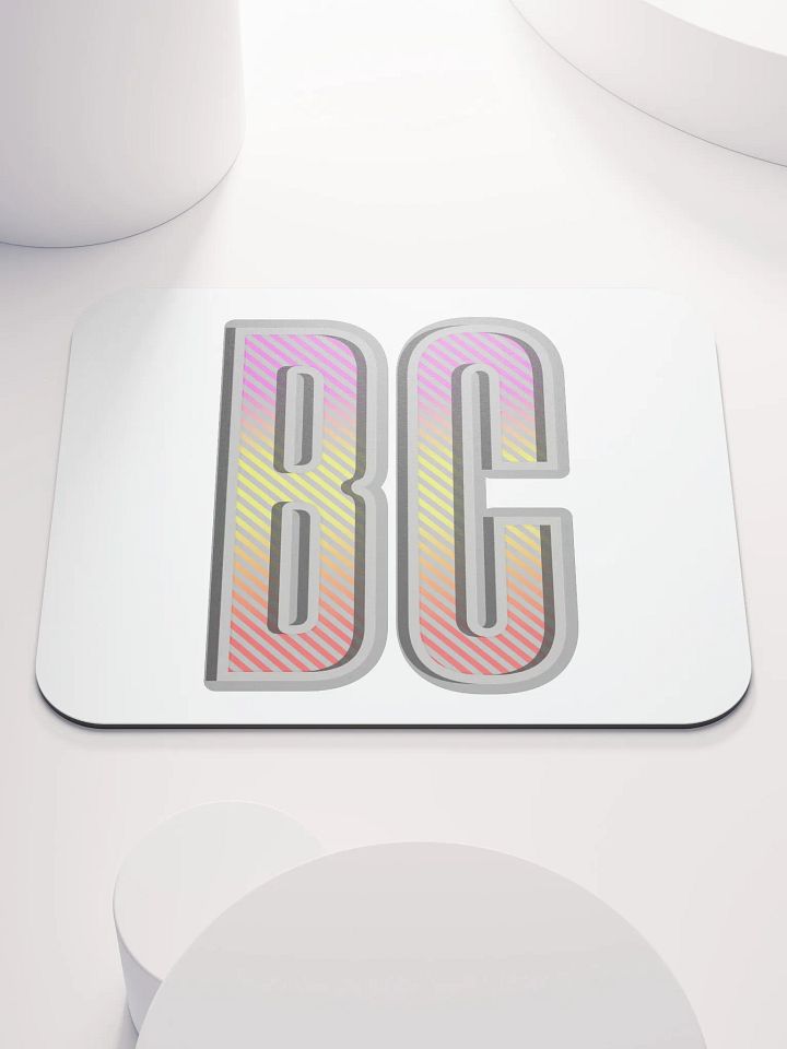 BC British Colombia Block Letters Vibrant Striped Mouse Pad product image (2)