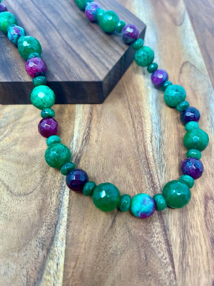 Handmade Necklace (Ruby in Zoisite, Green) product image (1)