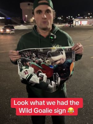 Look what we had the Wild goalie sign 😂😂😂 #minnesotawild #mnwild #nhl 