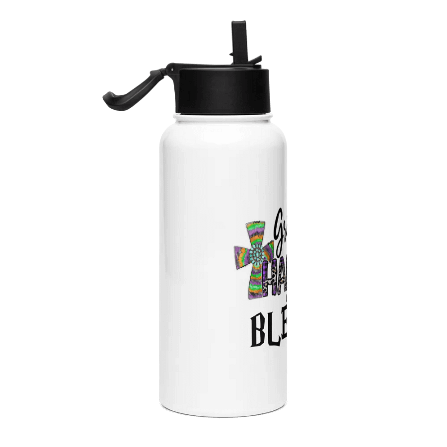 Grateful, Thankful & Blessed - Stainless Steel Sports Water Bottle product image (4)