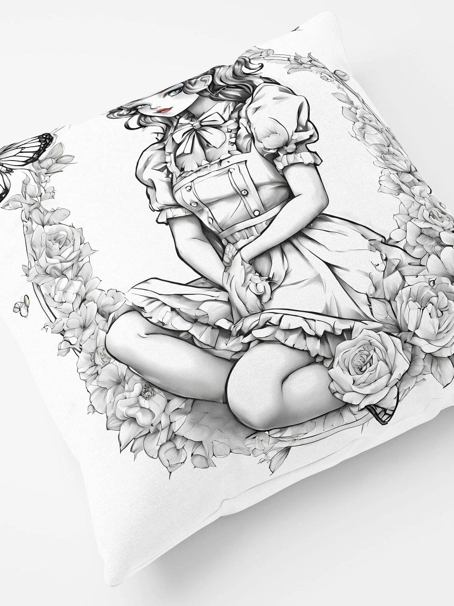 Monochrome Maid Floral Pillow product image (5)