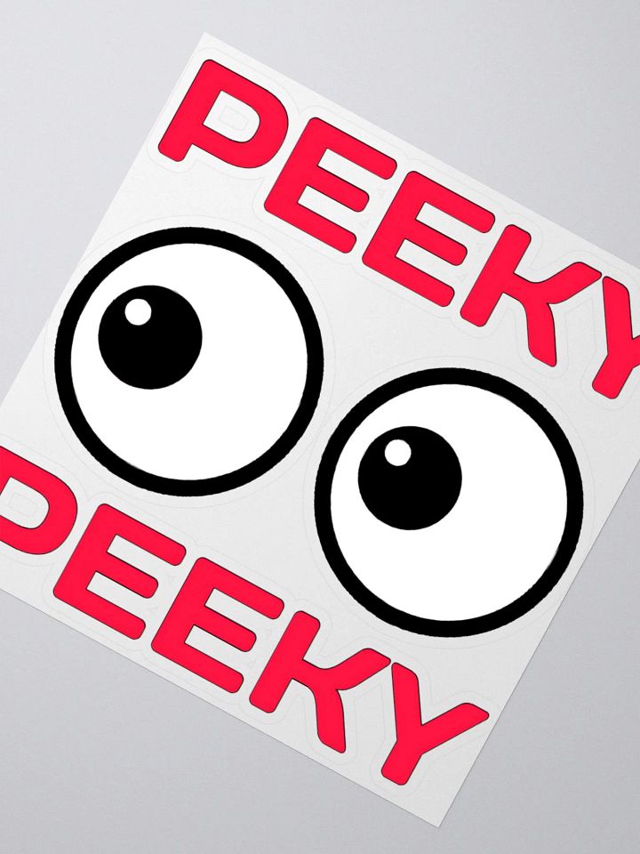 Peeky Peeky - White 'Kiss Cut Sticker' product image (2)