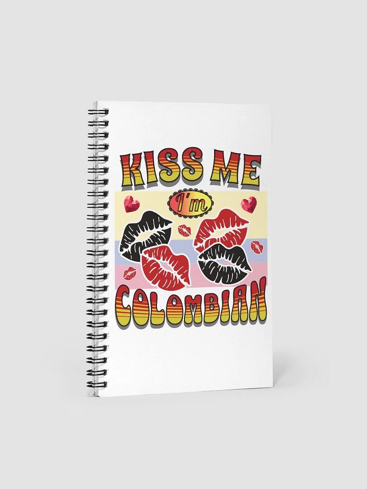 Kiss Me I'm Colombian Flag Lips Spiral Notebook product image (1)