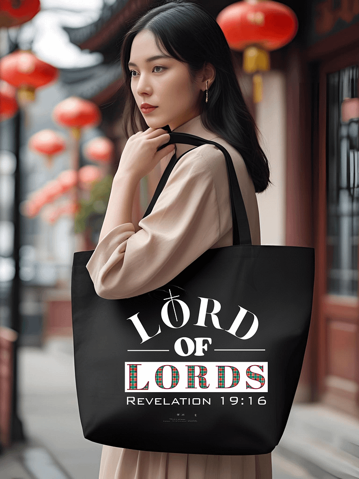 Christian Organic Tote Bag | Lord of Lords, Revelation 19:16 | Christ Gift product image (1)