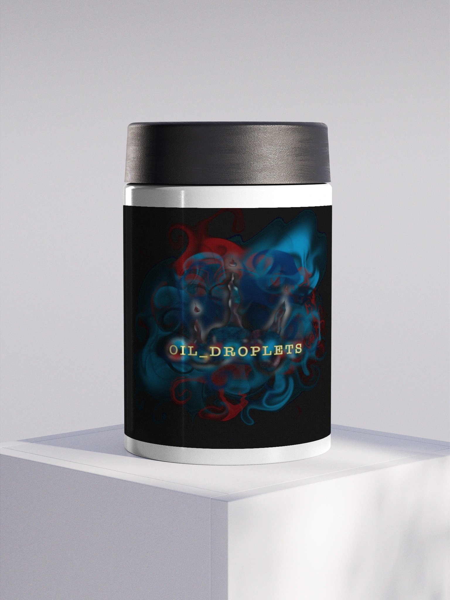 Oil Droplets Stainless Steel Koozie black product image (1)